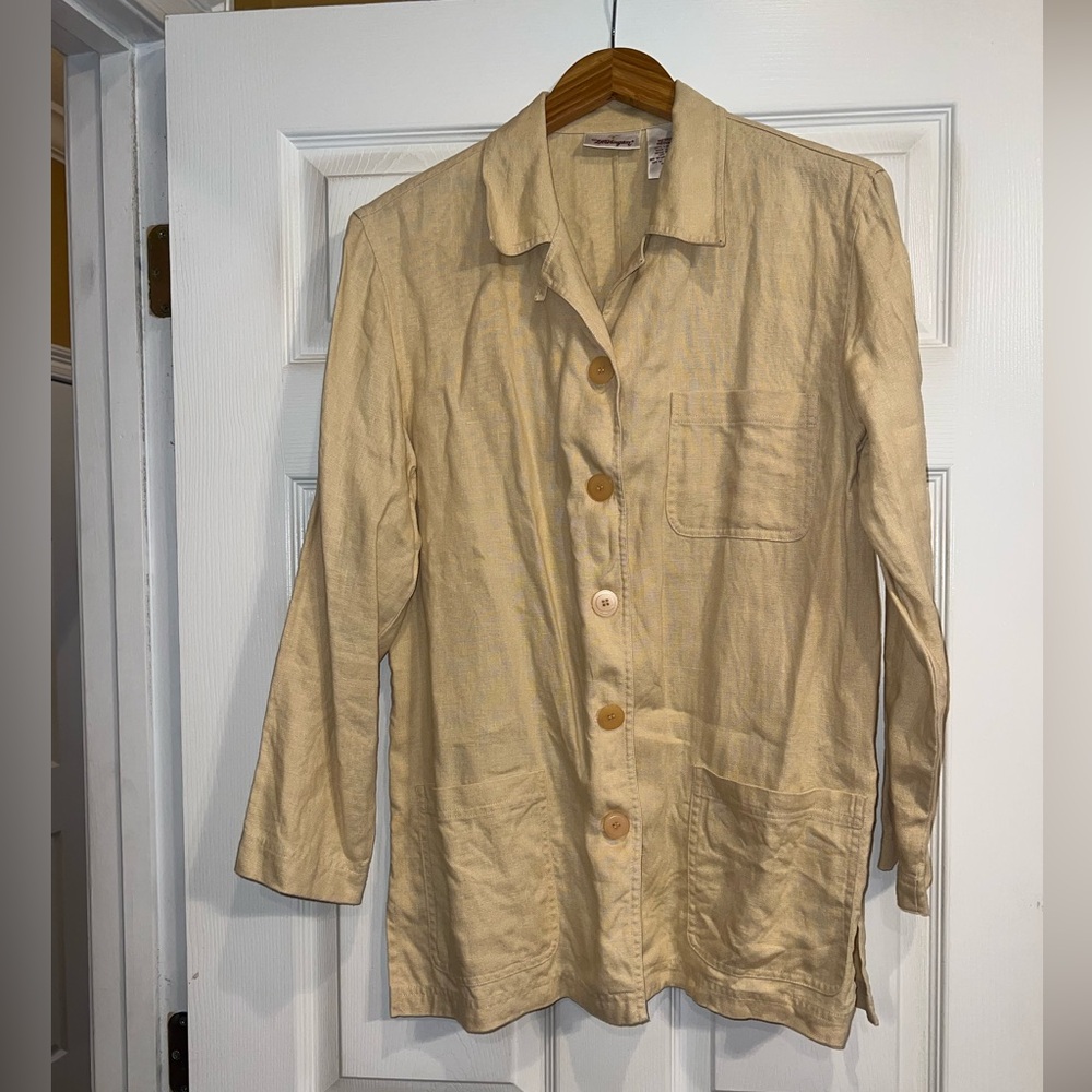 Worthington Beige Button-Up Blouse